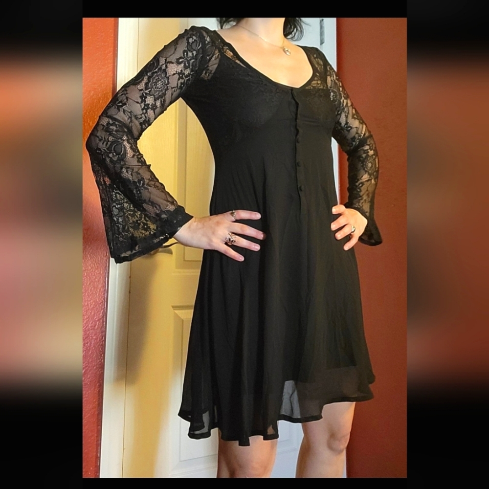 Hot Topic Black Lace Dress XS